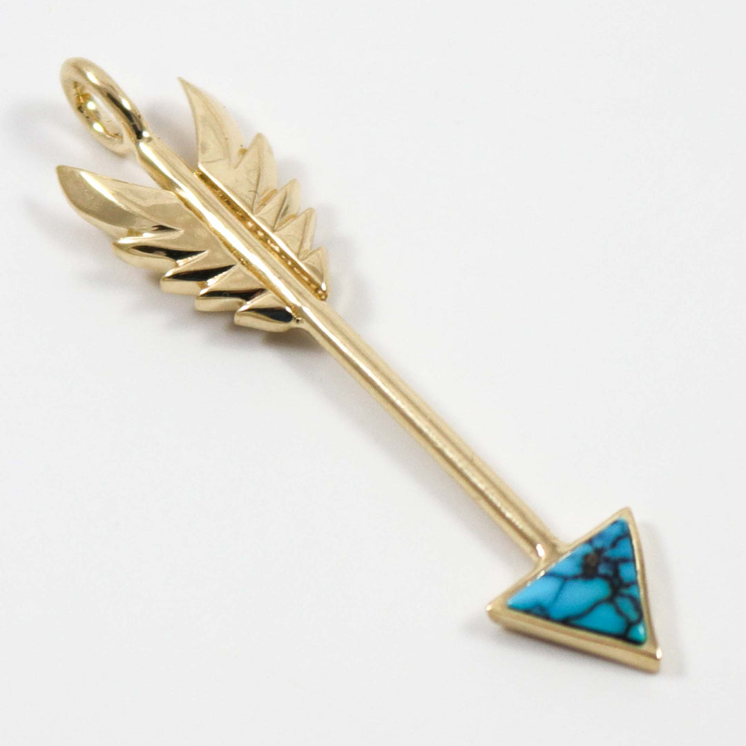 Gold and Turquoise Arrow Pendant