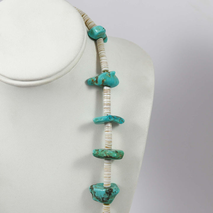1940s Turquoise and Shell Necklace by Vintage Collection - Garland's