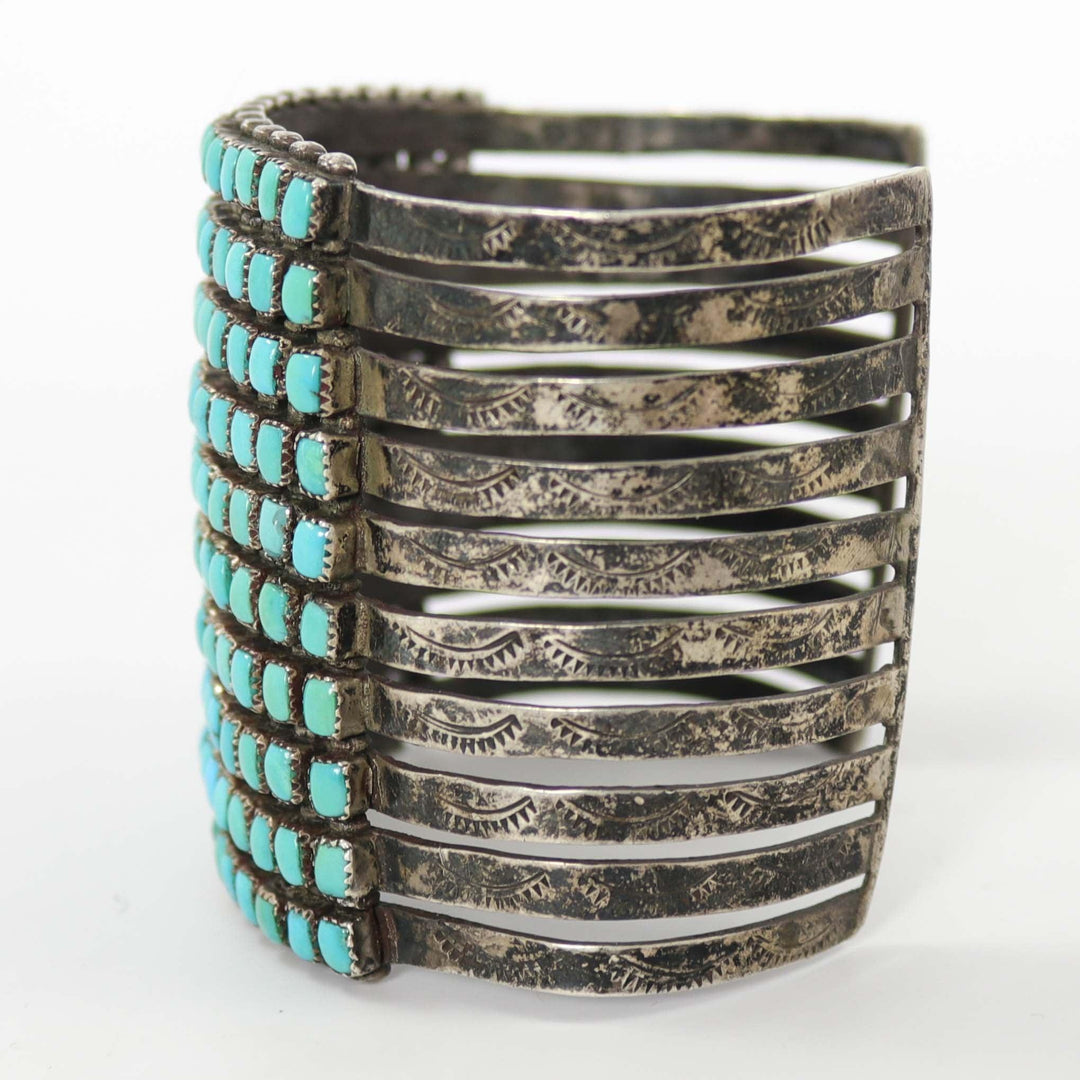 1940s Turquoise Row Bracelet by Vintage Collection - Garland's