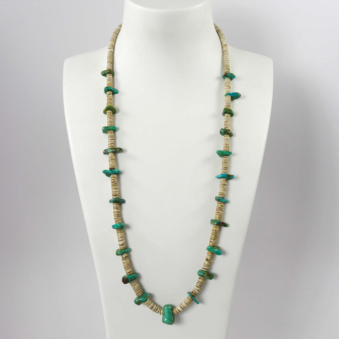 1940s Turquoise Tab Necklace by Vintage Collection - Garland's