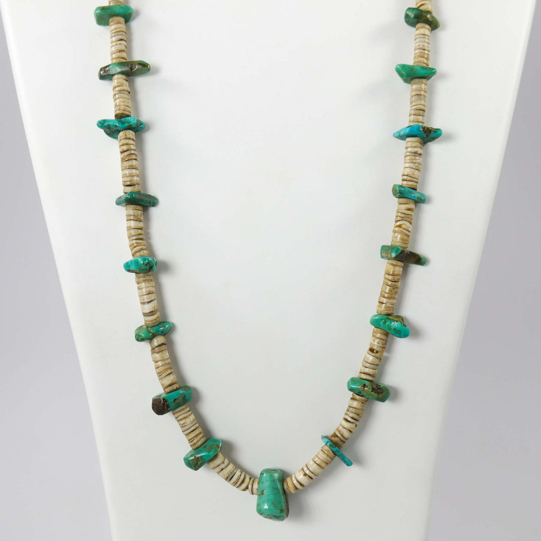 1940s Turquoise Tab Necklace by Vintage Collection - Garland's