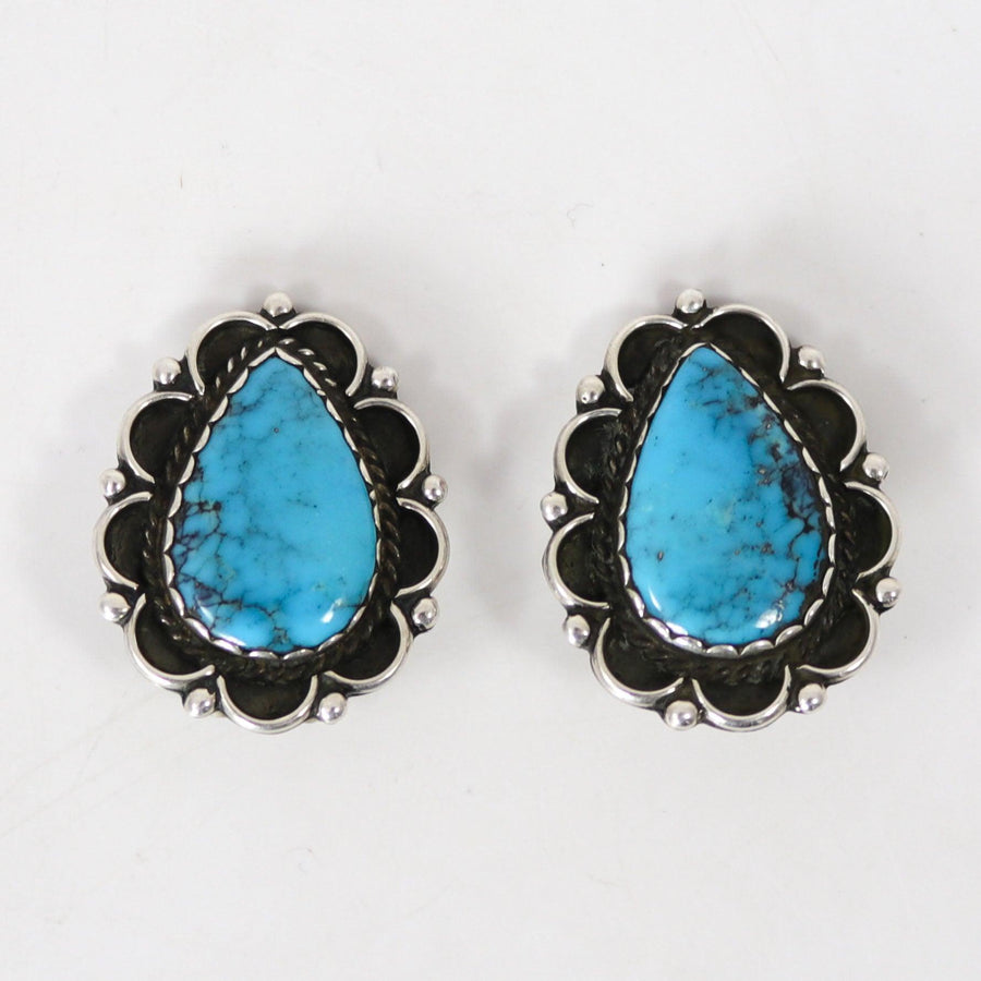 1960s Turquoise Clip Earrings by Vintage Collection - Garland's