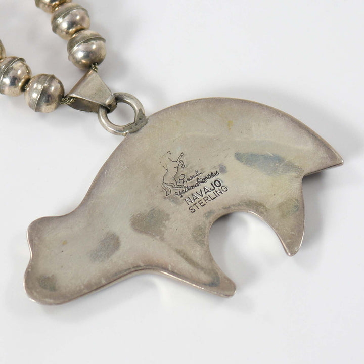 1970s Inlay Bear Necklace by Frank Yellowhorse - Garland's