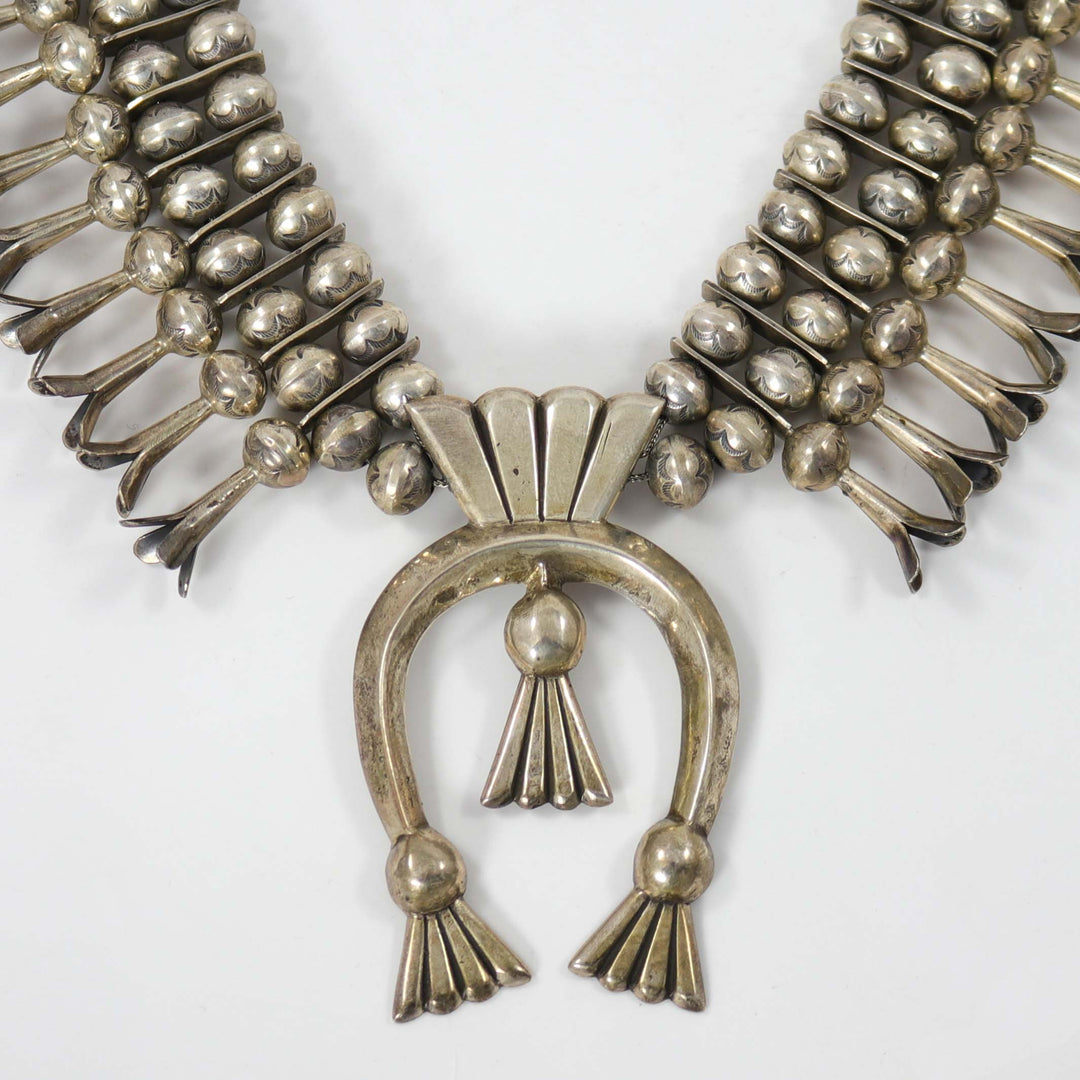 1970s Squash Blossom Necklace by L. Burnside - Garland's