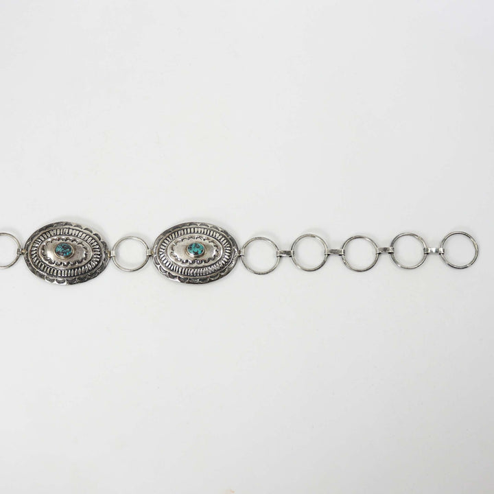 1970s Turquoise Link Concha Belt by Vintage Collection - Garland's