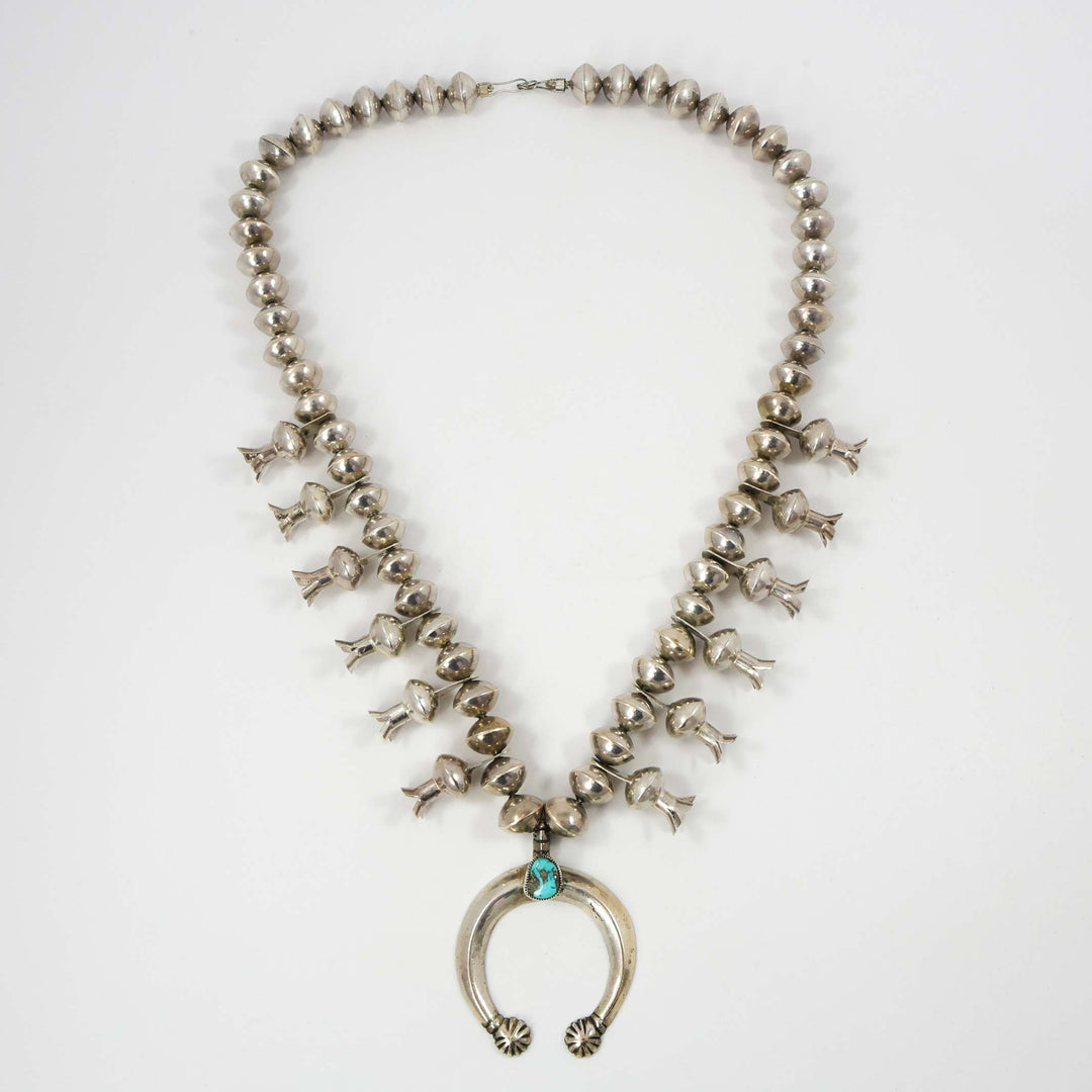 1970s Turquoise Squash Blossom Necklace by Vintage Collection - Garland's