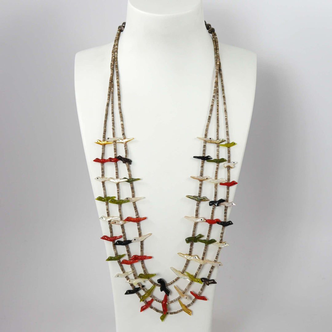 1970s Zuni Fetish Necklace by Jennie Tsikewa - Garland's
