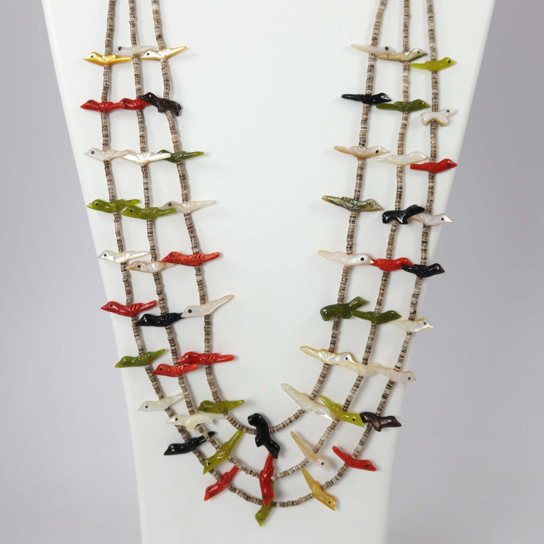1970s Zuni Fetish Necklace by Jennie Tsikewa - Garland's