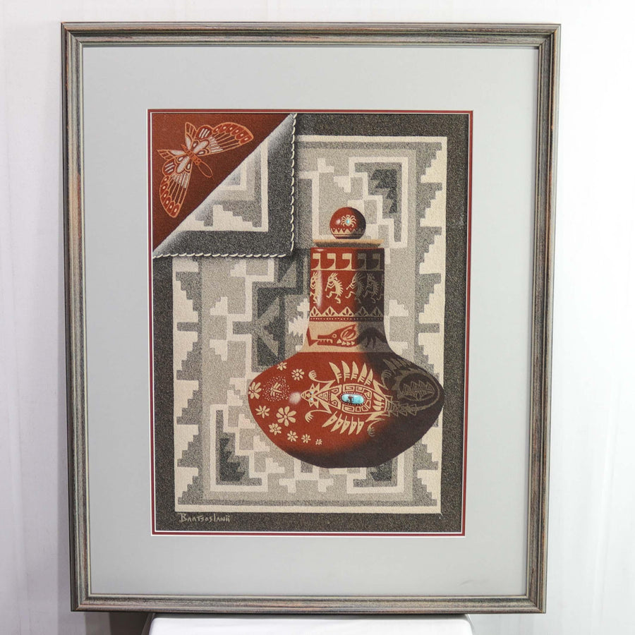 1980s Navajo Still Life Sandpainting by Eugene Baatsoslanii Joe - Garland's