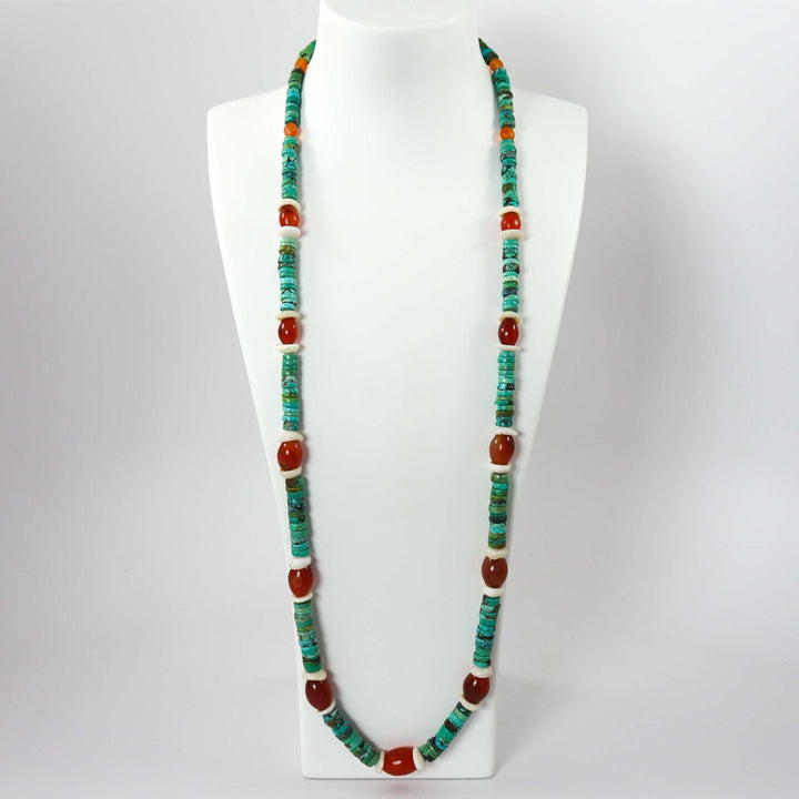 1980s Turquoise and Carnelian Necklace by Vintage Collection - Garland's