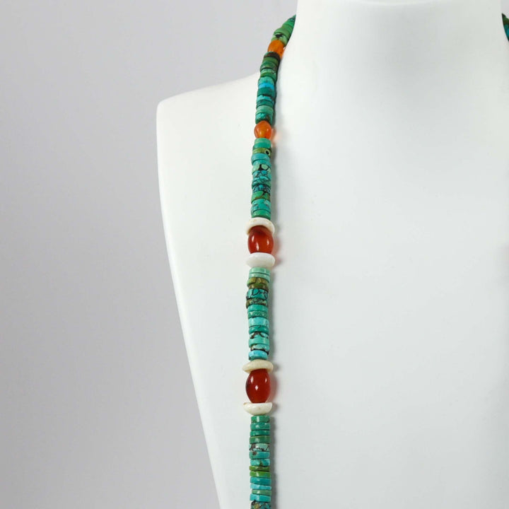 1980s Turquoise and Carnelian Necklace by Vintage Collection - Garland's
