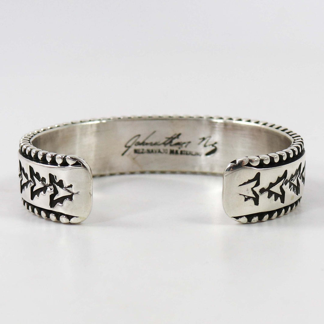 Gold on Silver Cuff by Johnathan Nez - Garland's