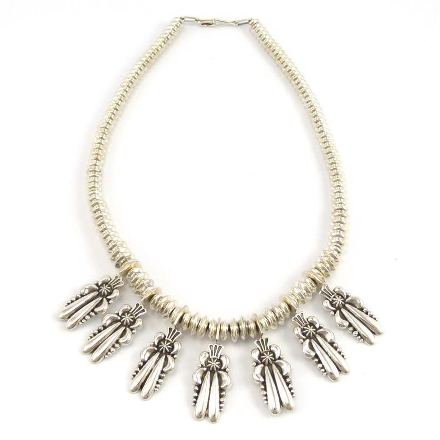 Silver Bead and Tab Necklace by Thomas Jim - Garland's