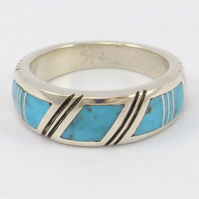 Turquoise Inlay Ring by Stanley Manygoats - Garland's
