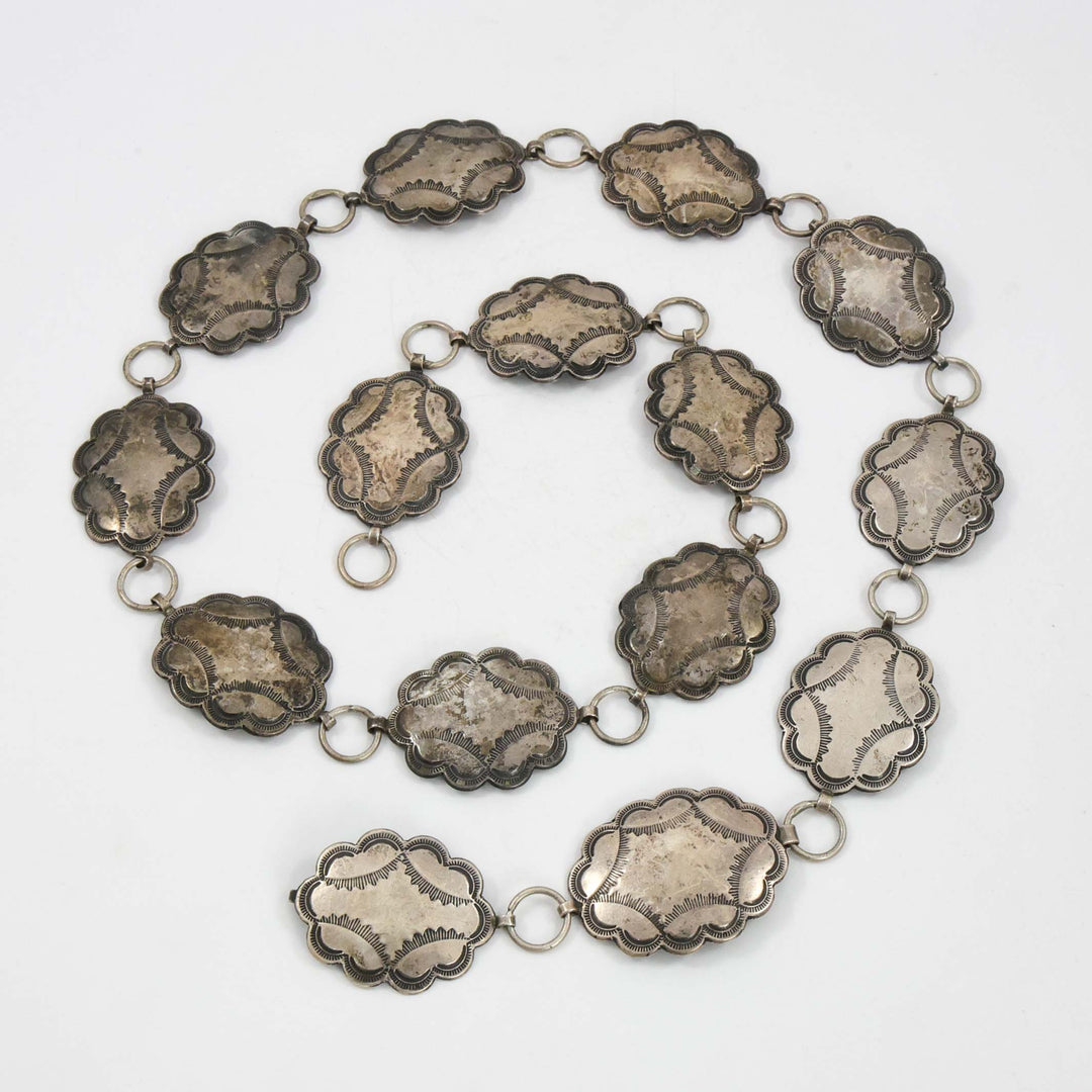 1930s Silver Concho Belt