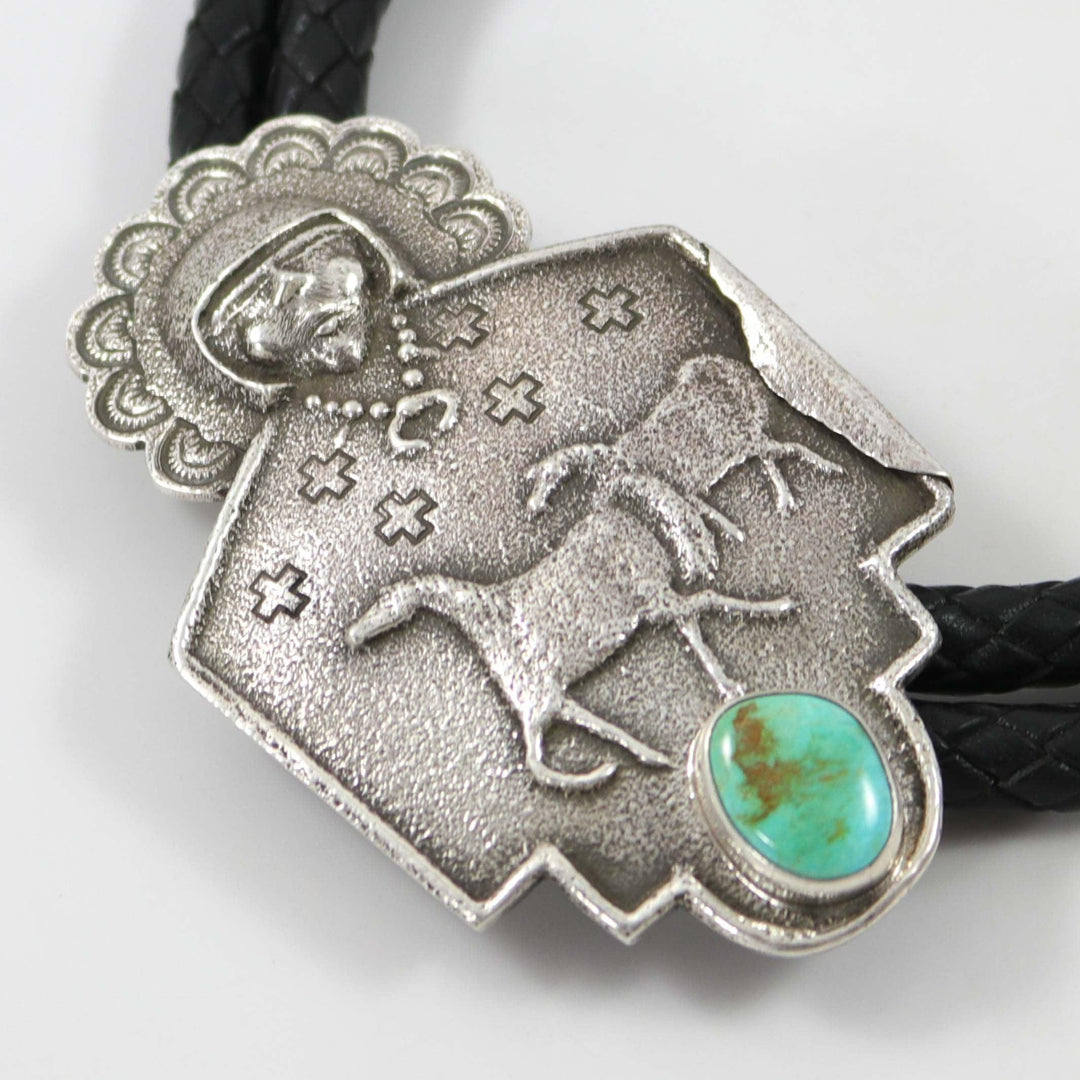 Pilot Mountain Turquoise Bola Tie by Anthony Lovato - Garland's