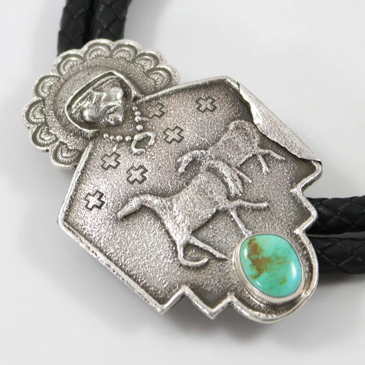 Pilot Mountain Turquoise Bola Tie by Anthony Lovato - Garland's