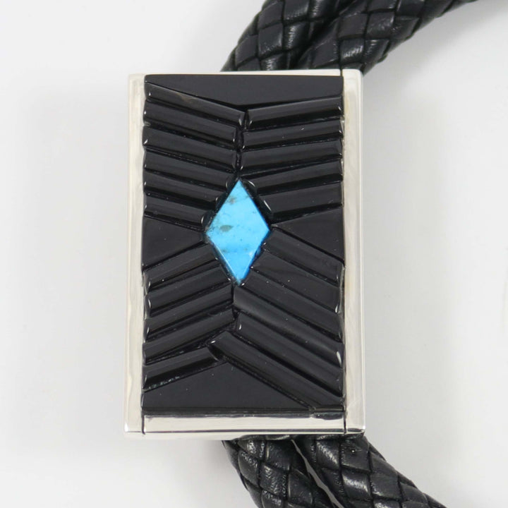 Black Jade and Turquoise Bola Tie