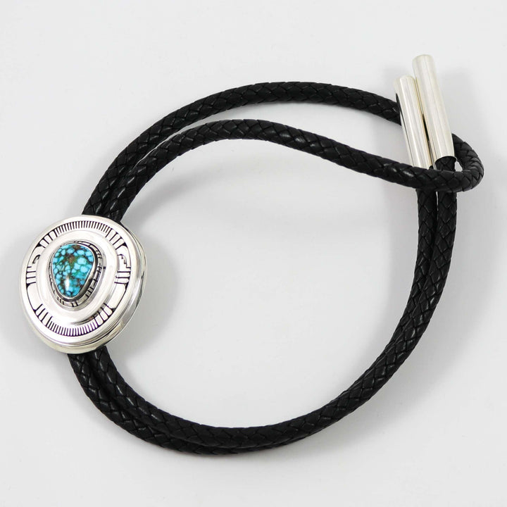 Kingman Turquoise Bola Tie by Leonard Nez - Garland's