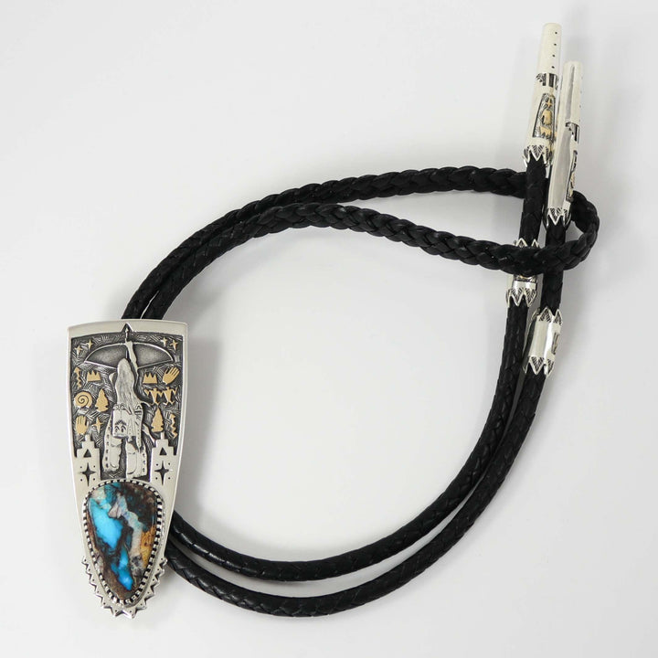 Bisbee Turquoise Archer Bola Tie by Arland Ben - Garland's