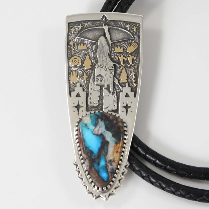 Bisbee Turquoise Archer Bola Tie by Arland Ben - Garland's