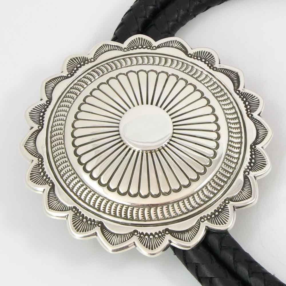 Stamped Silver Bola Tie