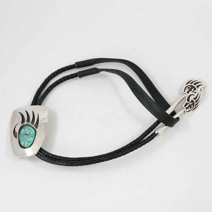 Turquoise Bear Paw Bola Tie