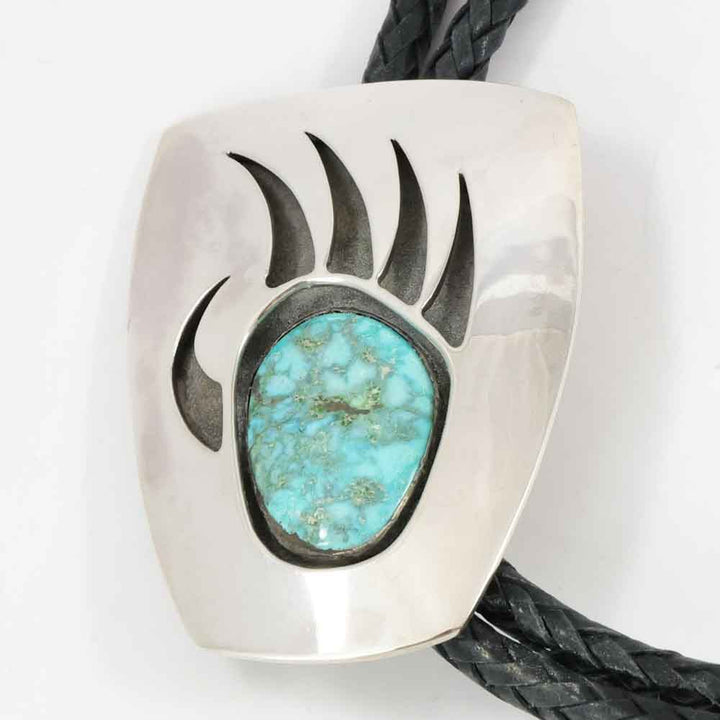 Turquoise Bear Paw Bola Tie