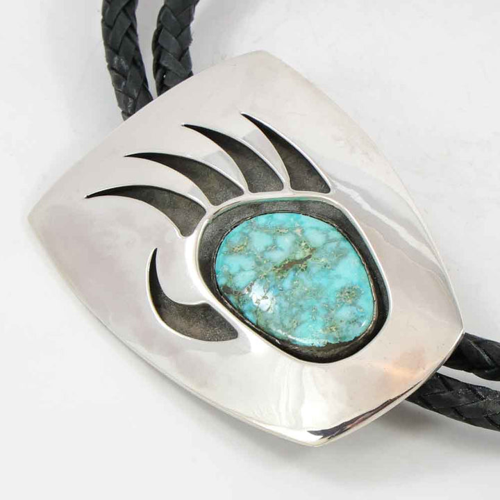Turquoise Bear Paw Bola Tie