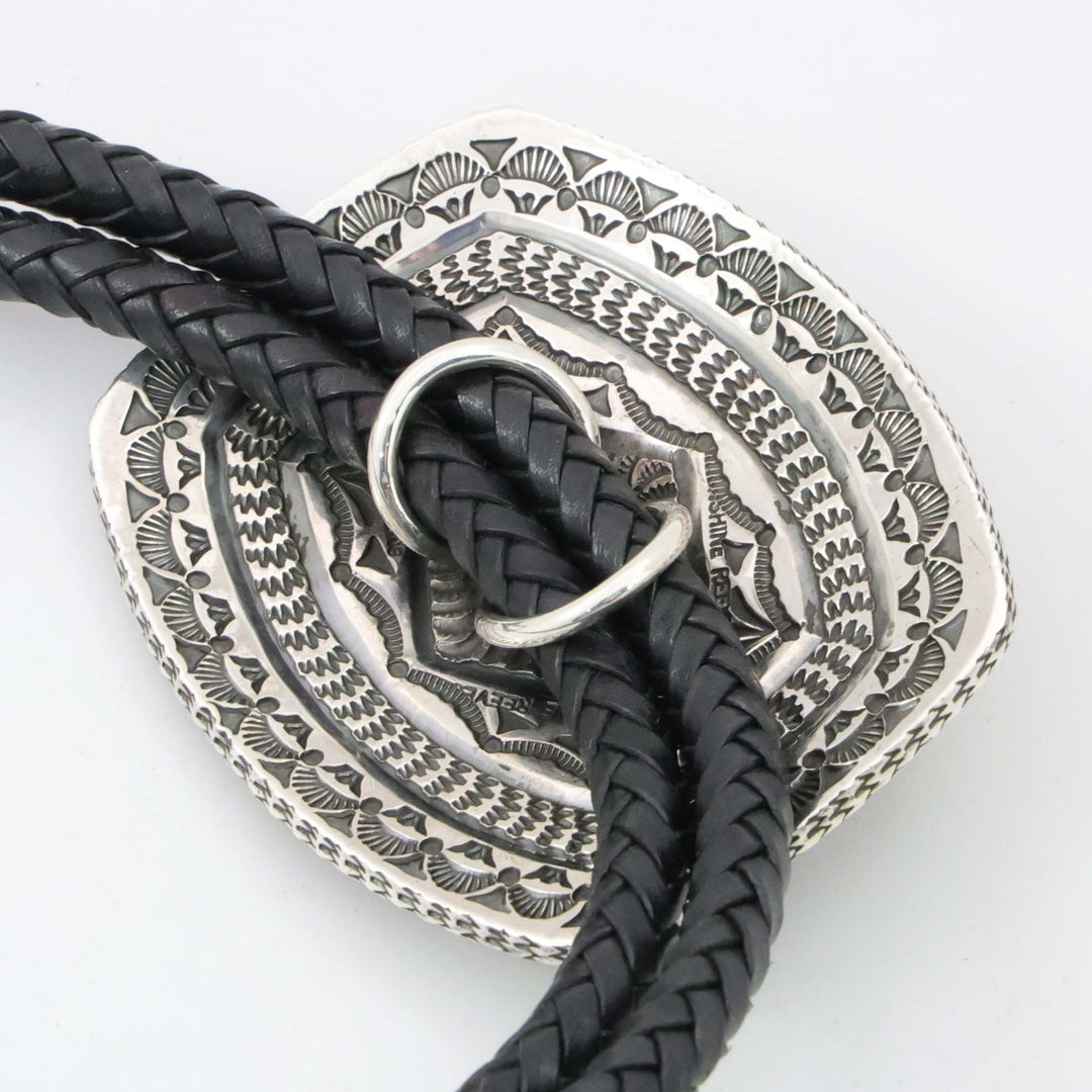 Stamped Silver Bola Tie