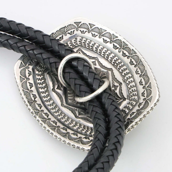Stamped Silver Bola Tie