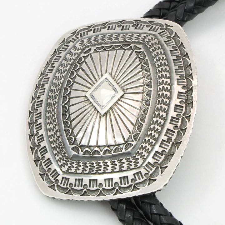 Stamped Silver Bola Tie