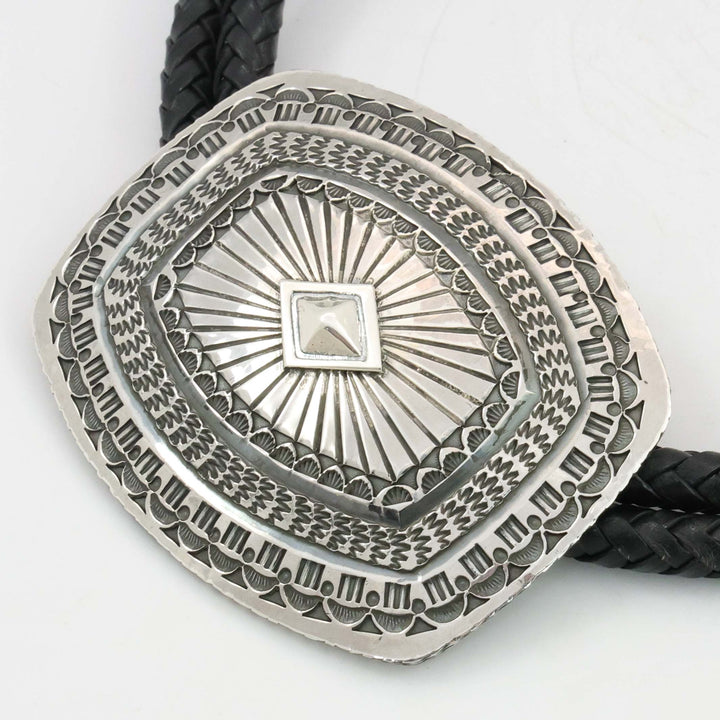 Stamped Silver Bola Tie
