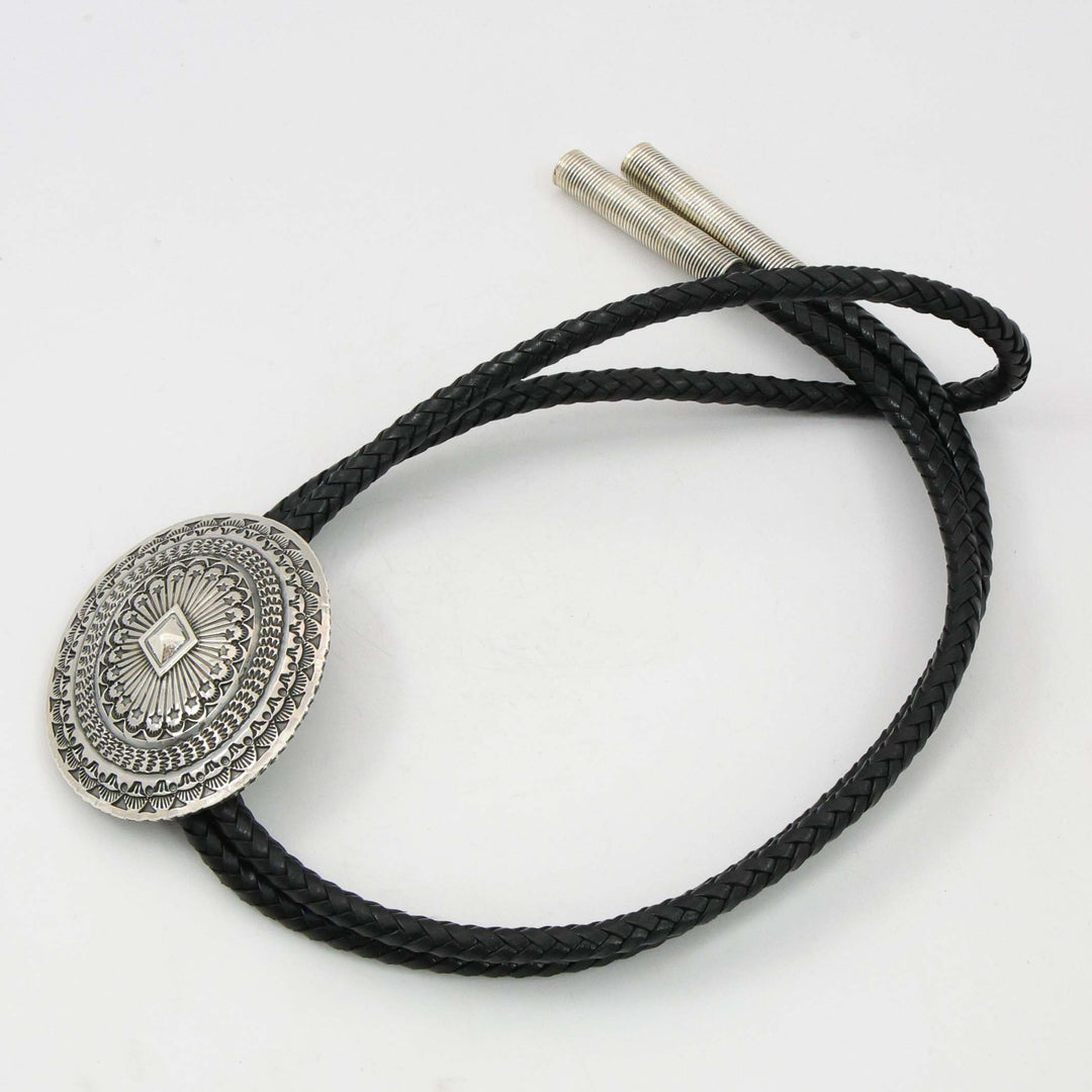 Stamped Silver Bola Tie