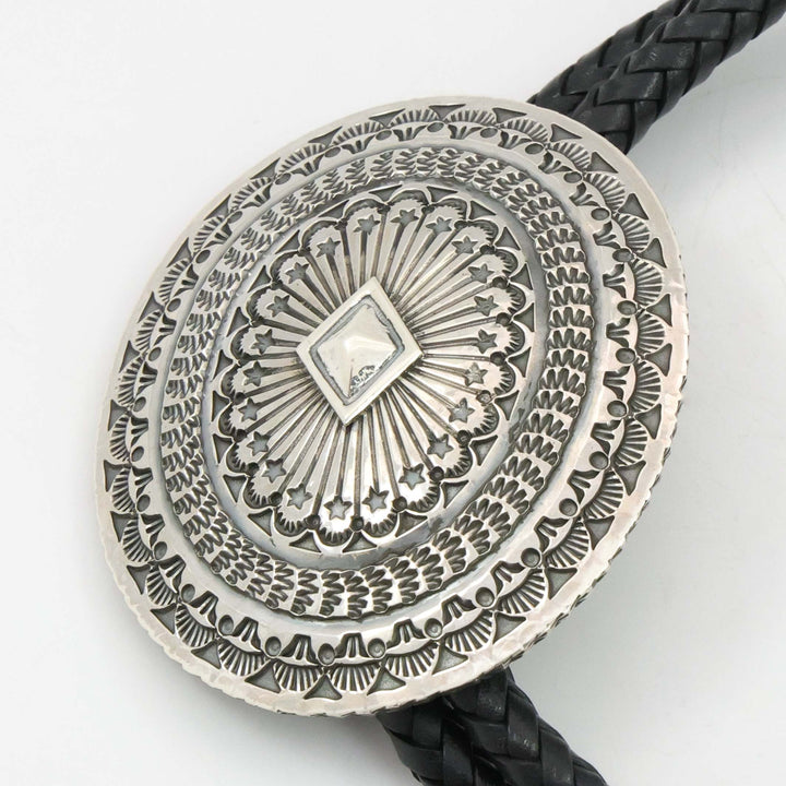 Stamped Silver Bola Tie