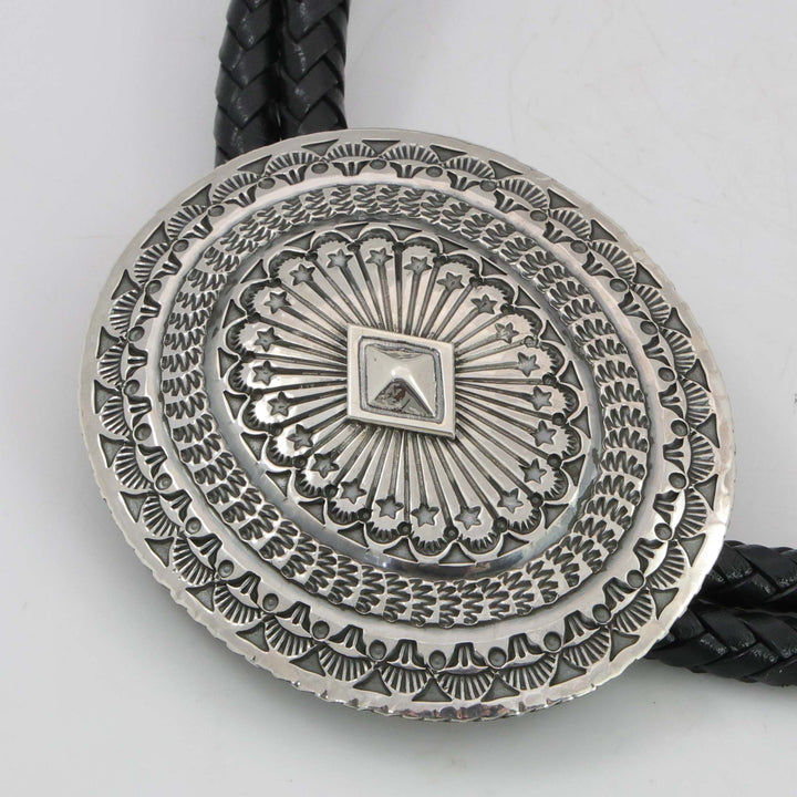 Stamped Silver Bola Tie
