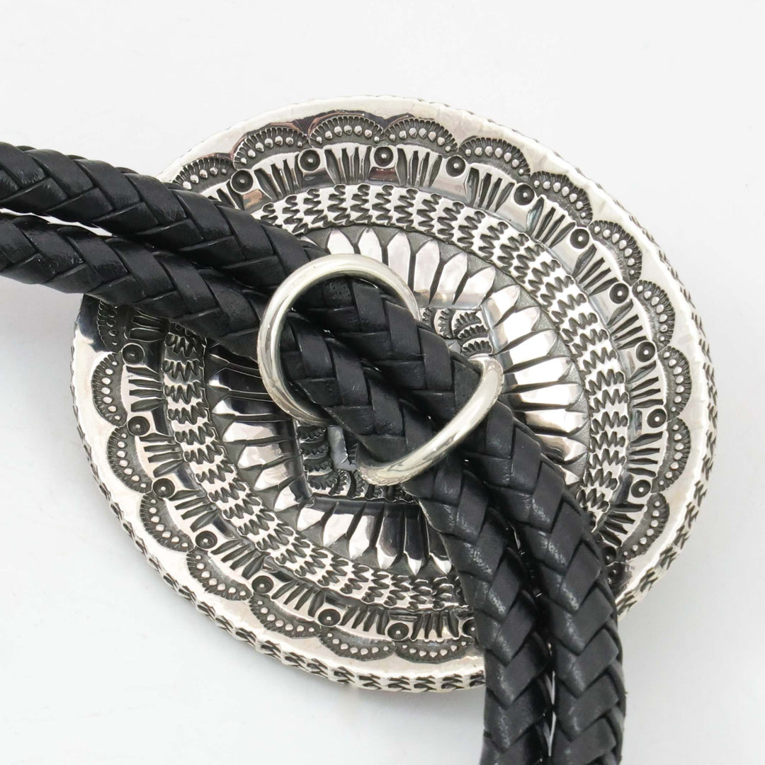 Stamped Silver Bola Tie