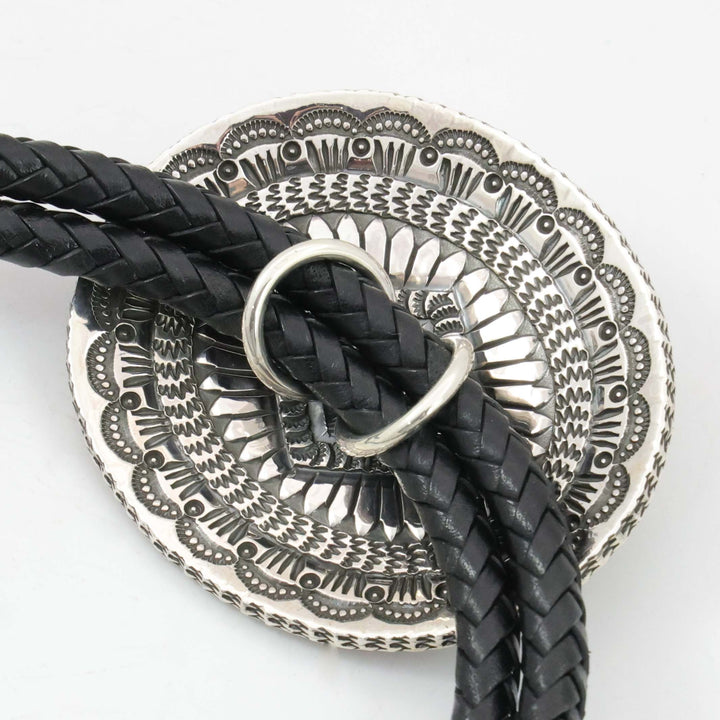 Stamped Silver Bola Tie