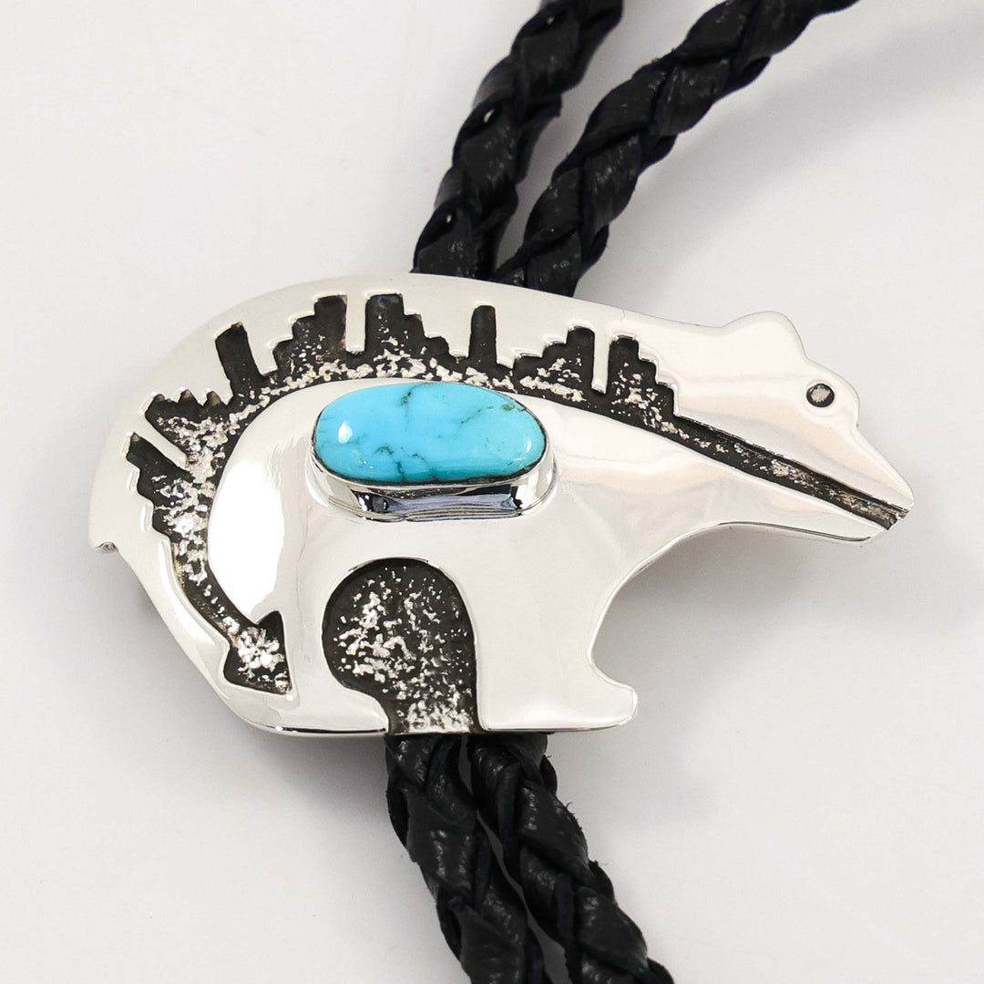 Turquoise Bear Bola Tie