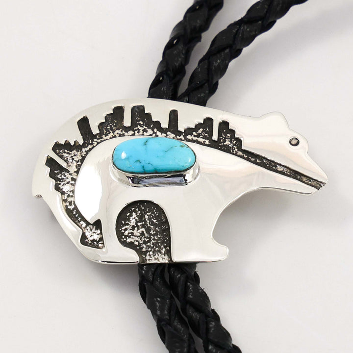 Turquoise Bear Bola Tie