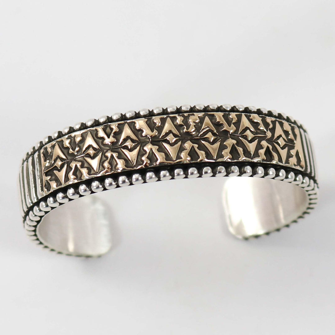 Gold on Silver Cuff by Johnathan Nez - Garland's