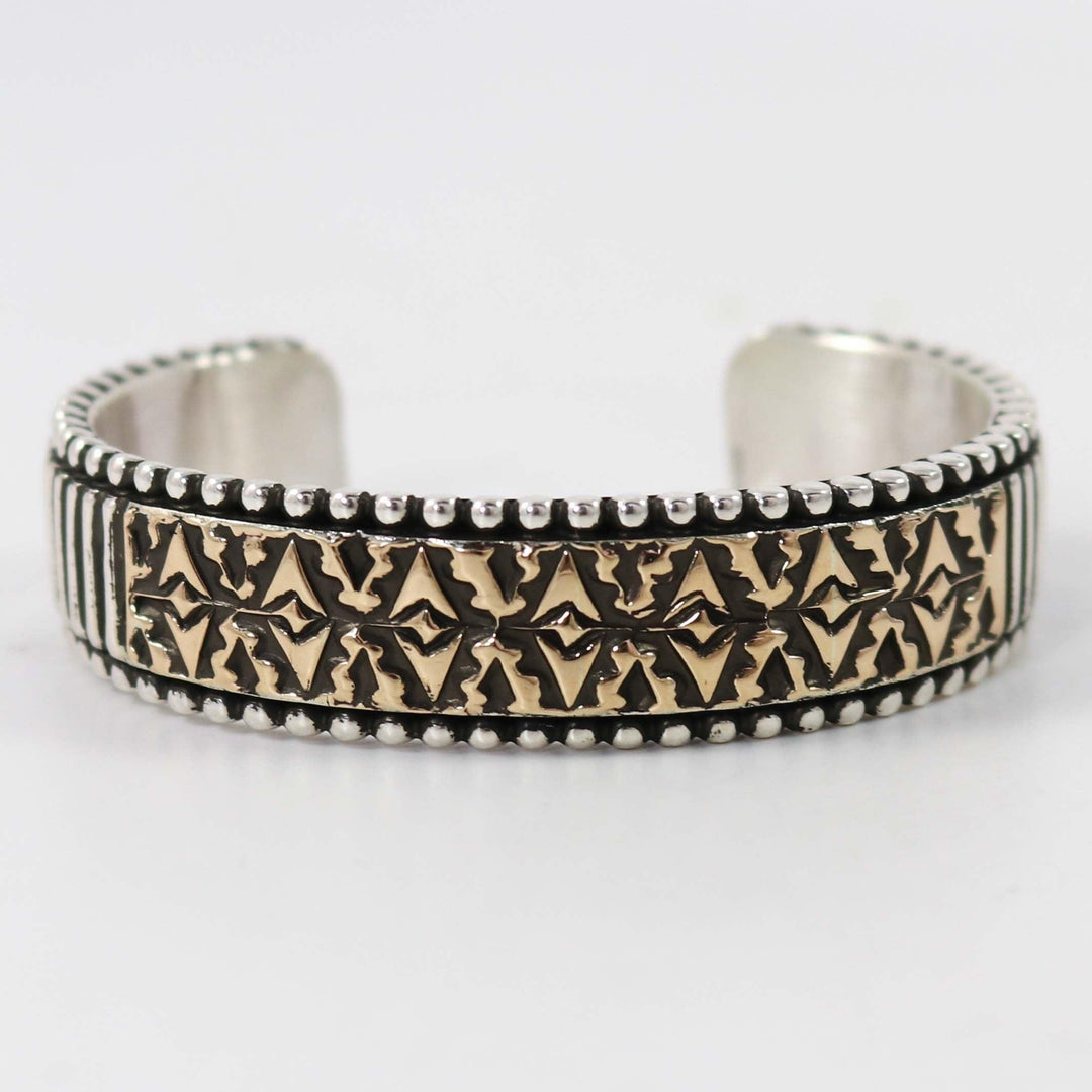 Gold on Silver Cuff by Johnathan Nez - Garland's