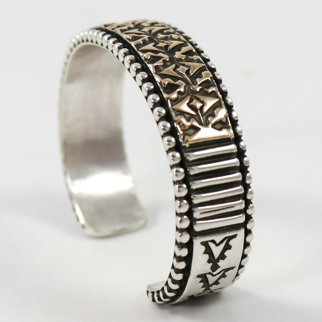 Gold on Silver Cuff by Johnathan Nez - Garland's