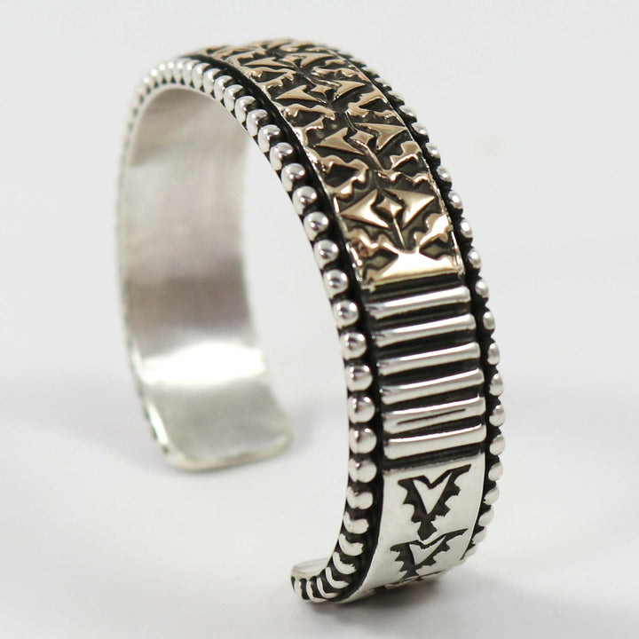 Gold on Silver Cuff by Johnathan Nez - Garland's