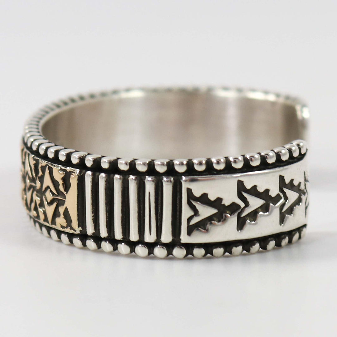 Gold on Silver Cuff by Johnathan Nez - Garland's