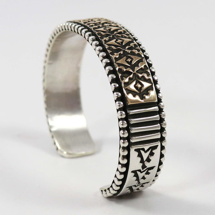 Gold on Silver Cuff by Johnathan Nez - Garland's