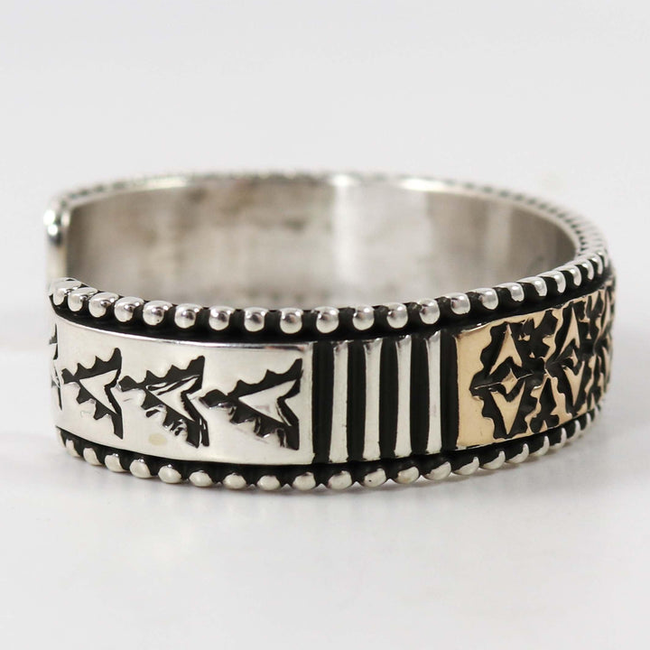 Gold on Silver Cuff by Johnathan Nez - Garland's