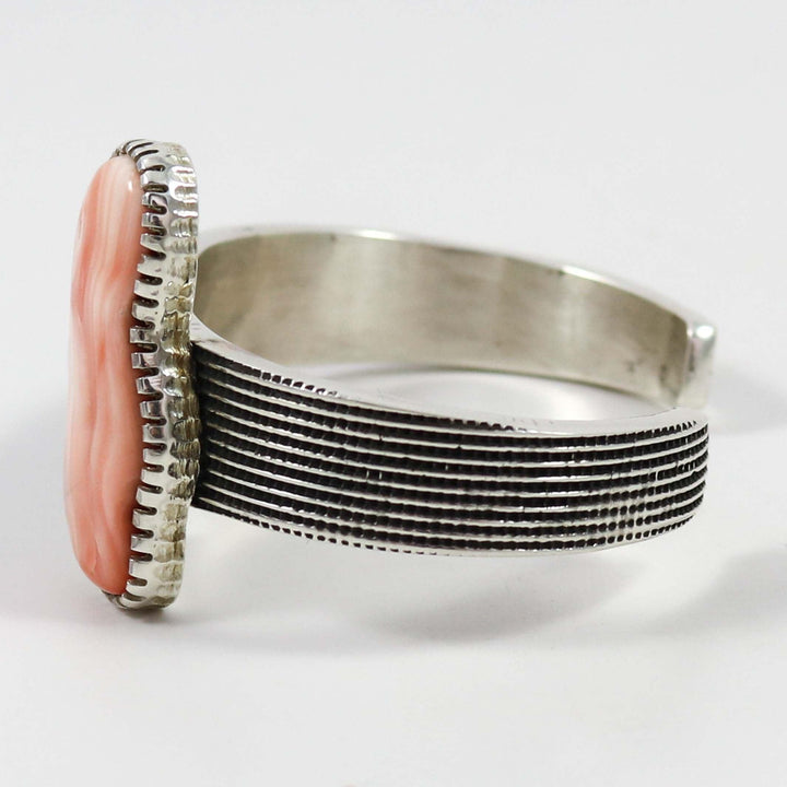 Turquoise and Coral Cuff by Alvin Yellowhorse - Garland's