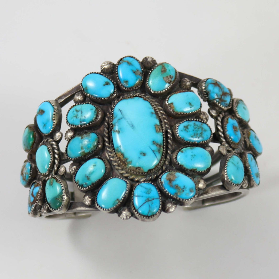 1940s Turquoise Cluster Cuff by Vintage Collection - Garland's
