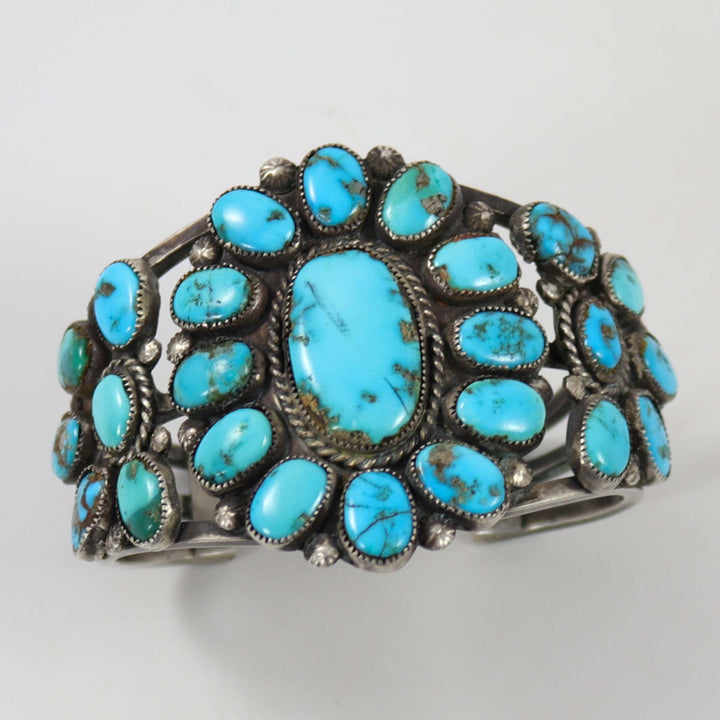 Manchette grappe turquoise des années 1940